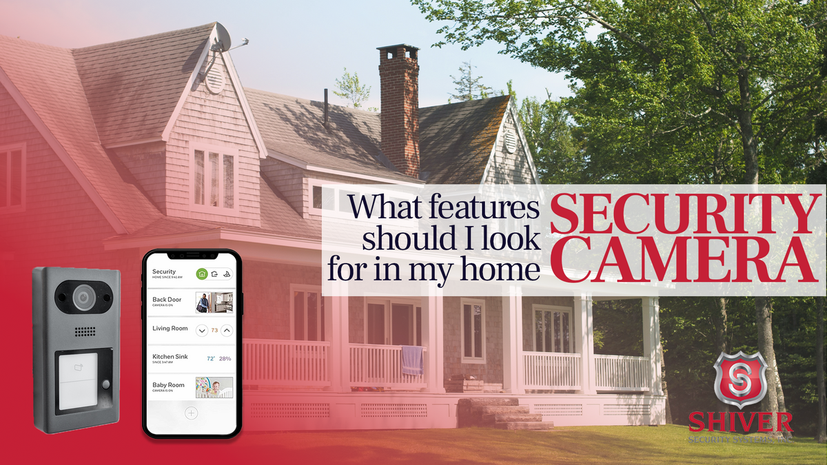 A home security camera in front of a home